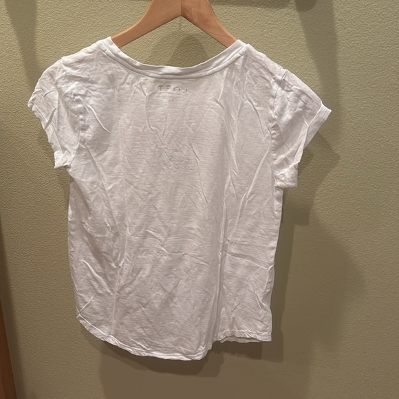 LOFT White and Red Short Sleeve Tee - Picture 6 of 8